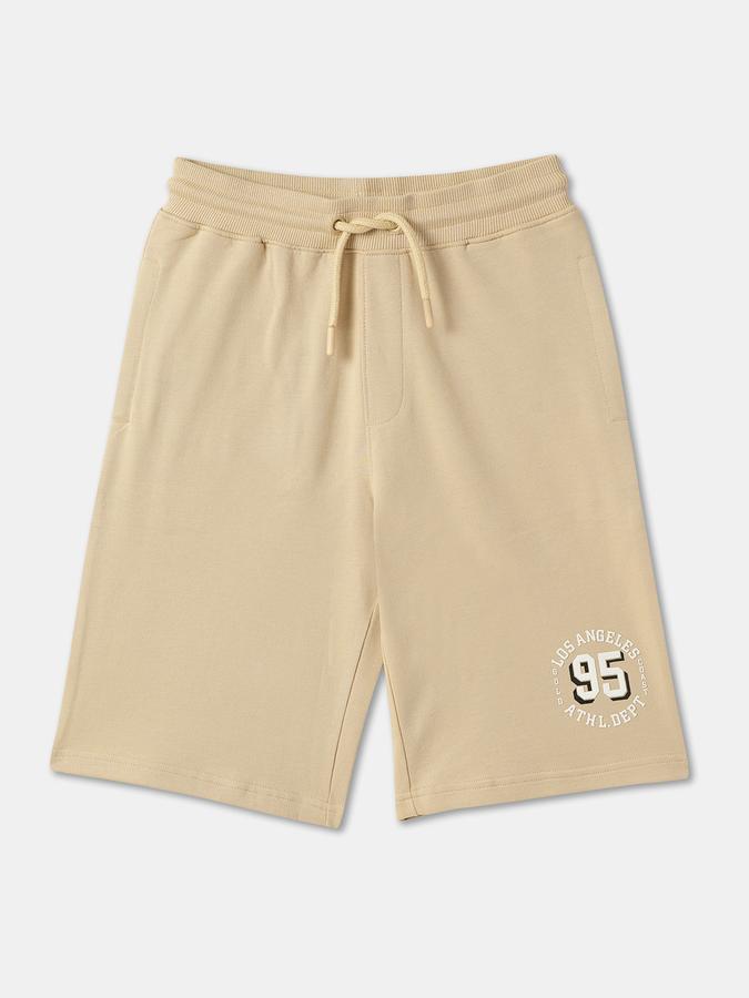 Boys Cotton Relaxed Fit Drawstring Waist Clean Hem Shorts