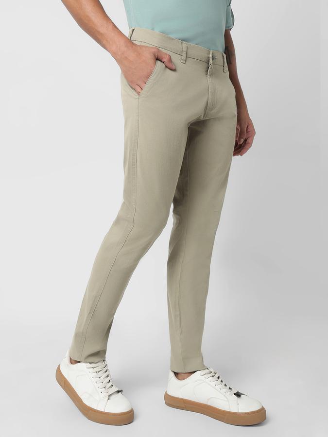 Men Slim Fit Flat-Front Trousers image number 2