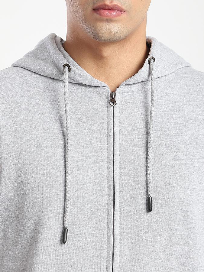 Men Fleece Regular Fit Hooded Jacket