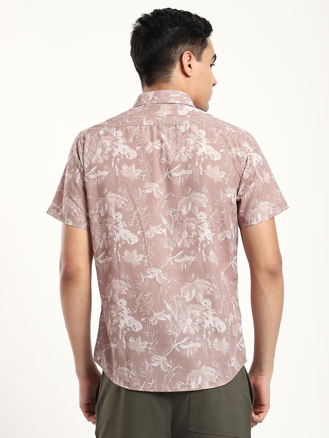 Men Polyester Slim Fit Shirt Collar Graphic Shirt