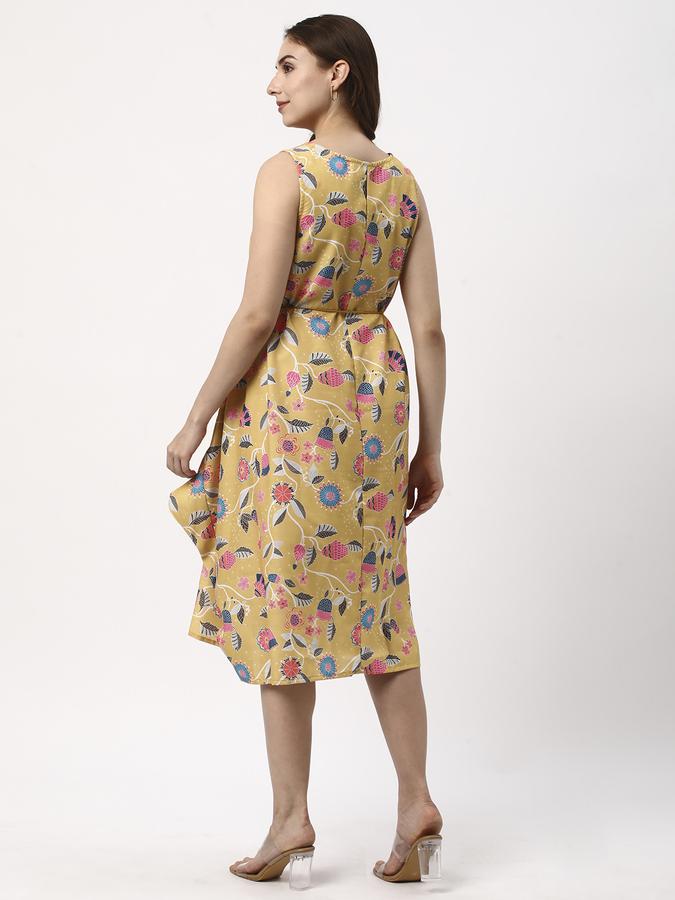 Women Poly Blend Regular Fit Round Neck Printed Kurta