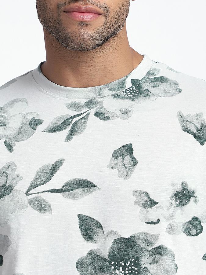 R&B Men's Ivory Printed T-Shirt