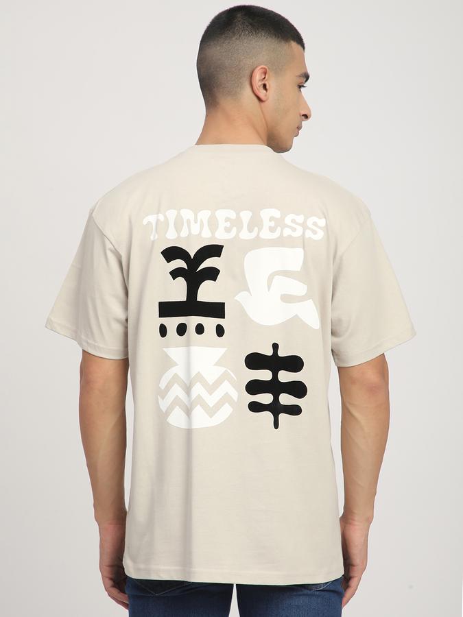 Men Cotton Oversized Fit Crew Neck Graphic T-shirt