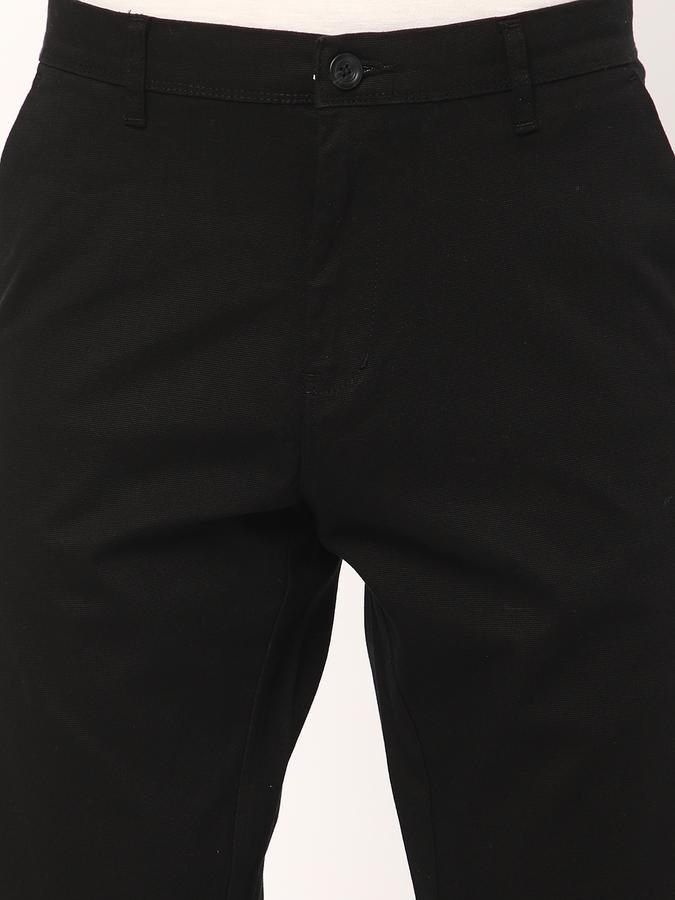 Men Flat-Front Slim Fit Trousers image number 3