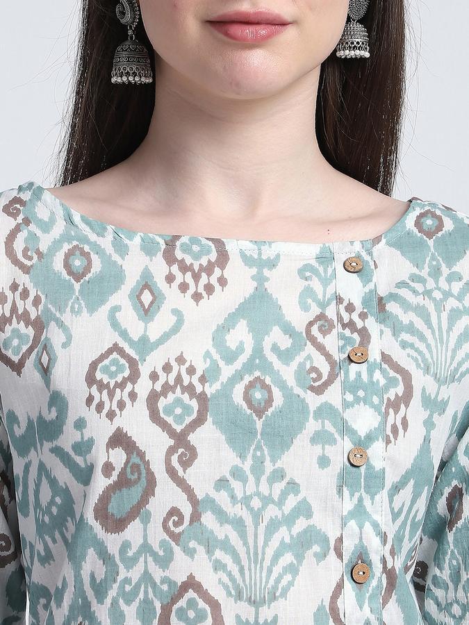 R&B Women's Aqua Printed Kurta