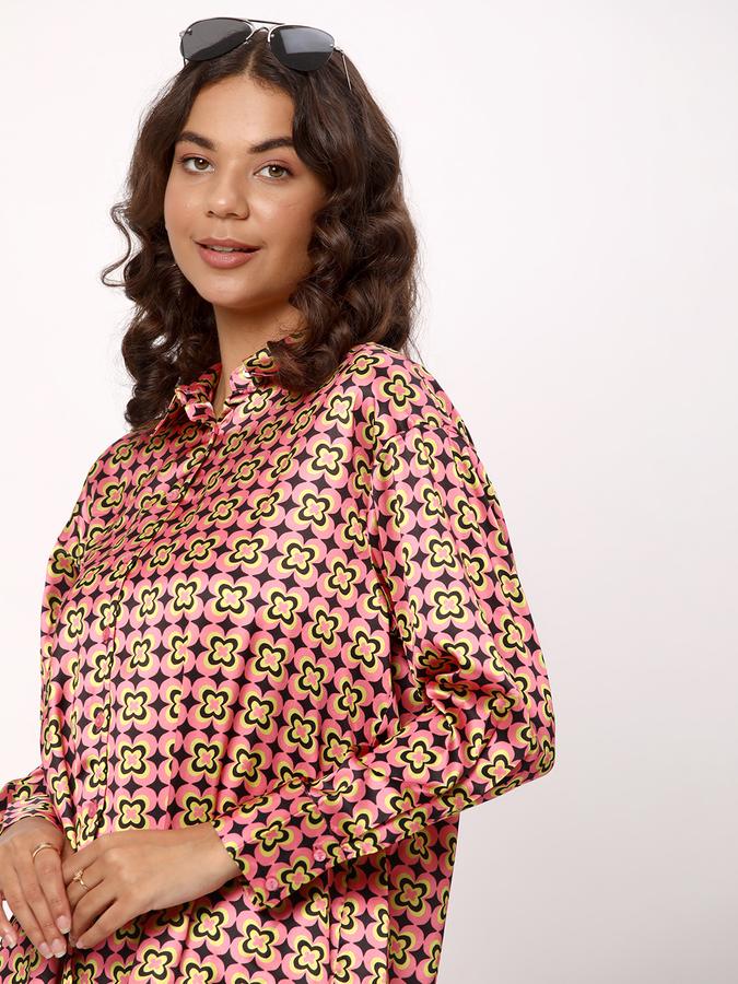 R&B Women's Printed Satin Shirt image number 0