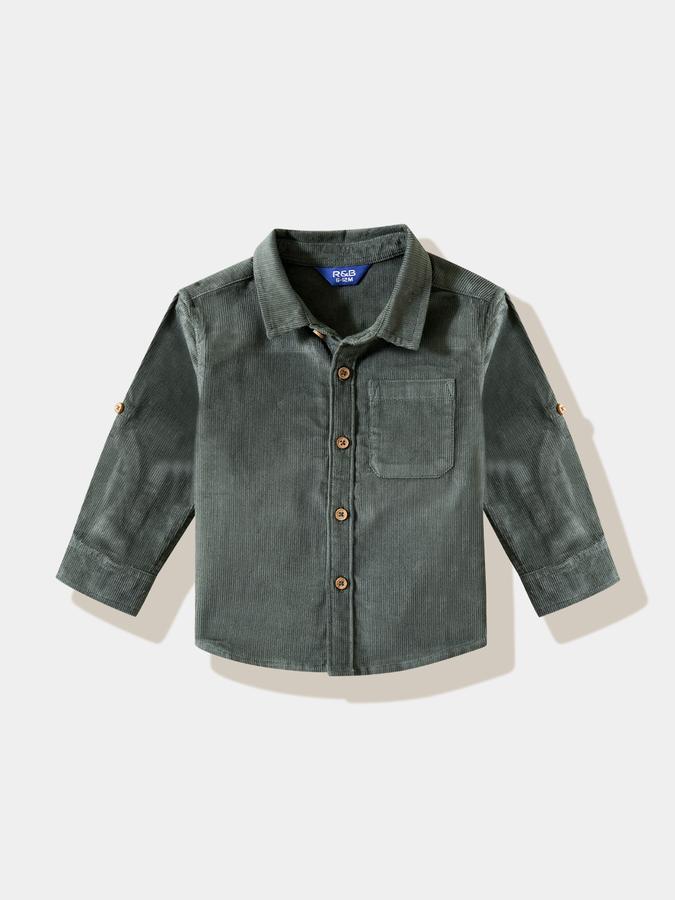 Boys Cotton Regular Fit Long Sleeve Solid Shirt