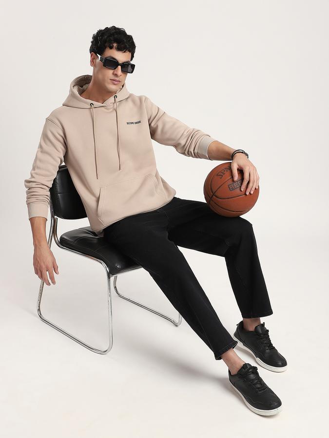 Men Polyester Regular Fit Hooded Graphic Sweatshirt