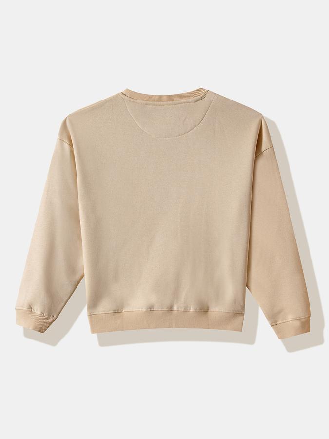 Girls Fleece Regular Fit Crew Neck Graphic Sweatshirt