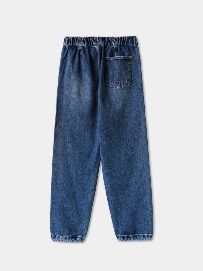 Boys Denim Regular Fit Button Waist Embroidered Jeans