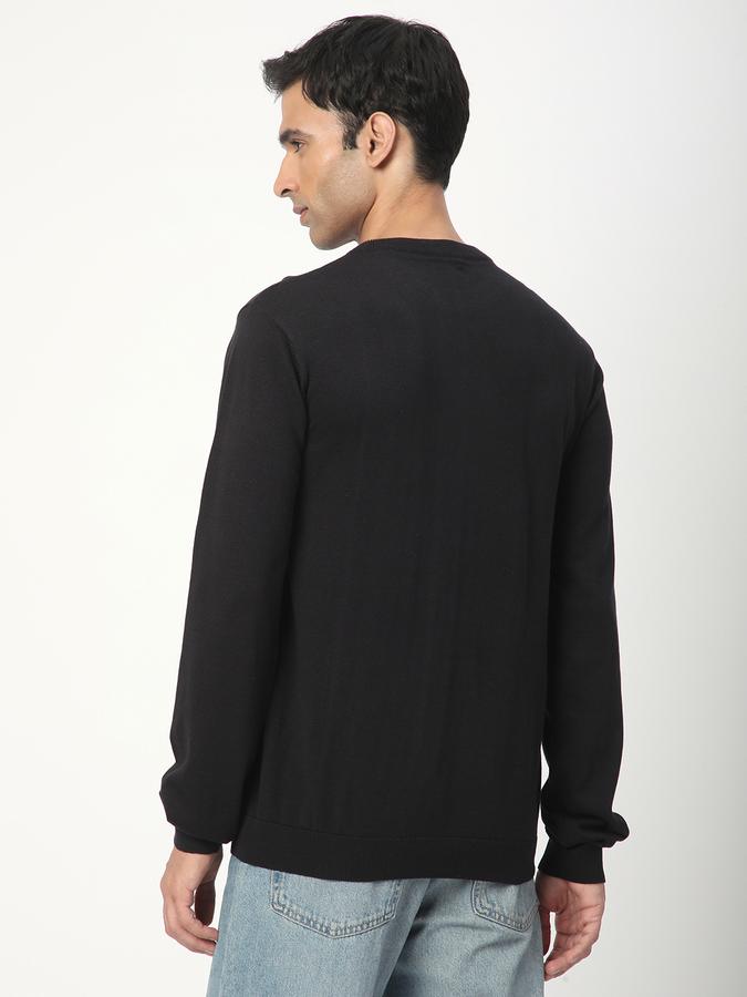 Solid Round Neck Casual Men Sweater image number 2