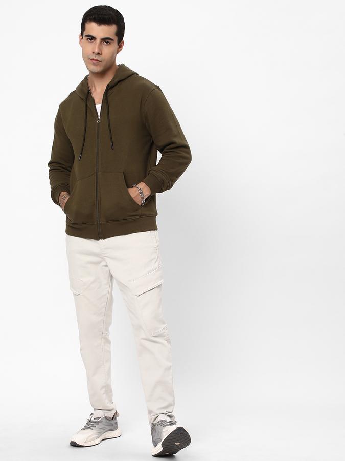 Men Cotton Regular Fit Hooded Jacket