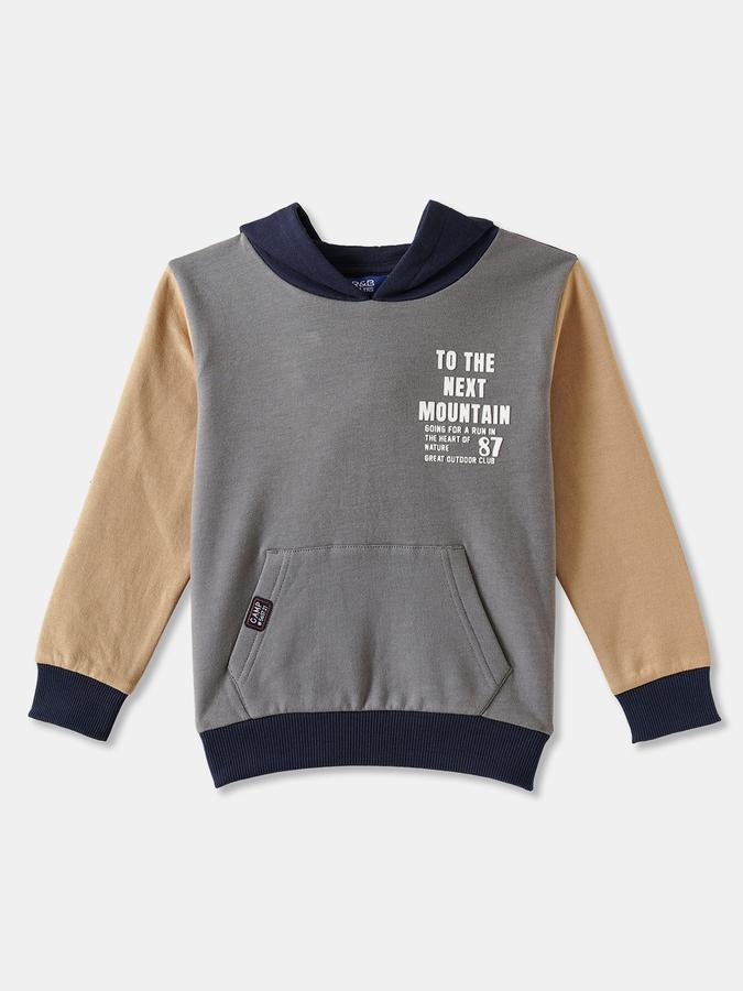 Boys Cotton Graphic Hoodie And Drawstring Joggers Set