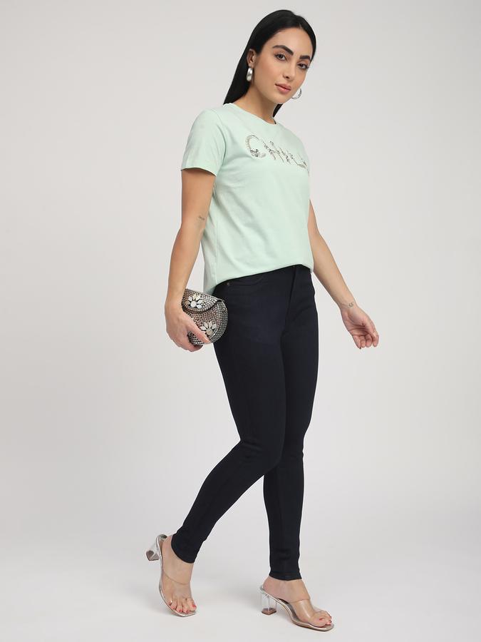 Women Stretch Denim Slim Fit High Rise Faded Jeans