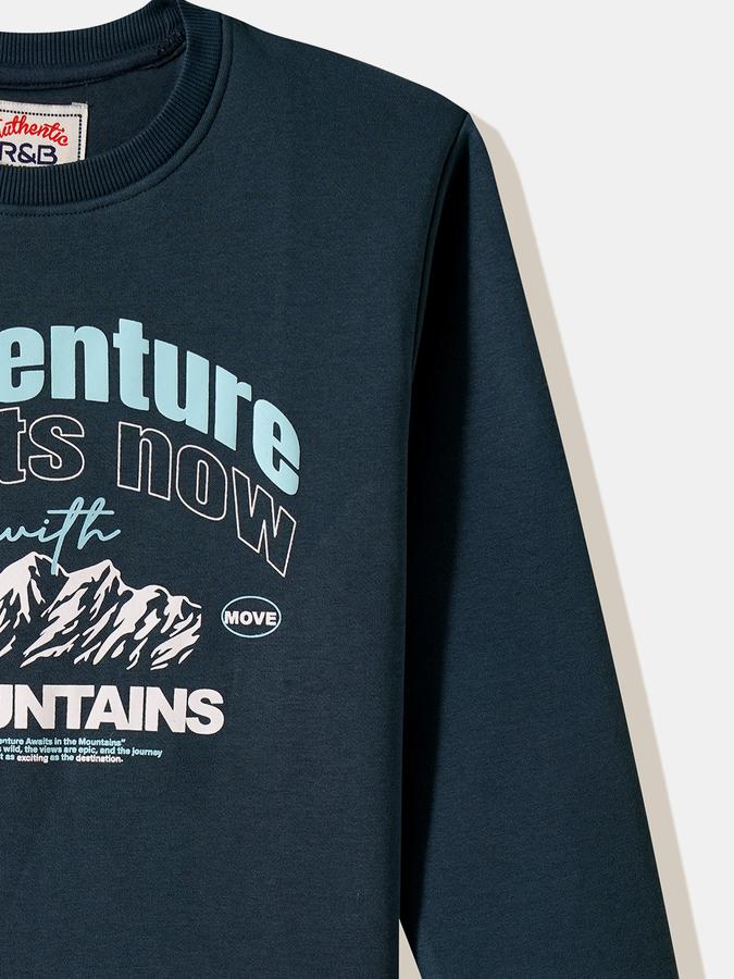 Boys Cotton Blend Relaxed Fit Crew Neck Graphic Sweatshirt