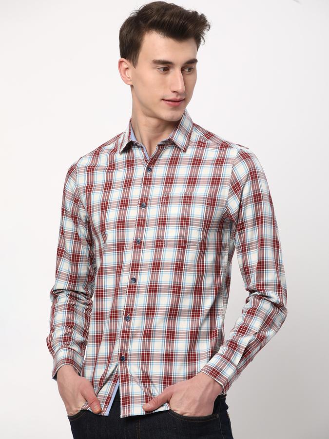Men Checked Regular Fit Shirt with Patch Pocket image number 0