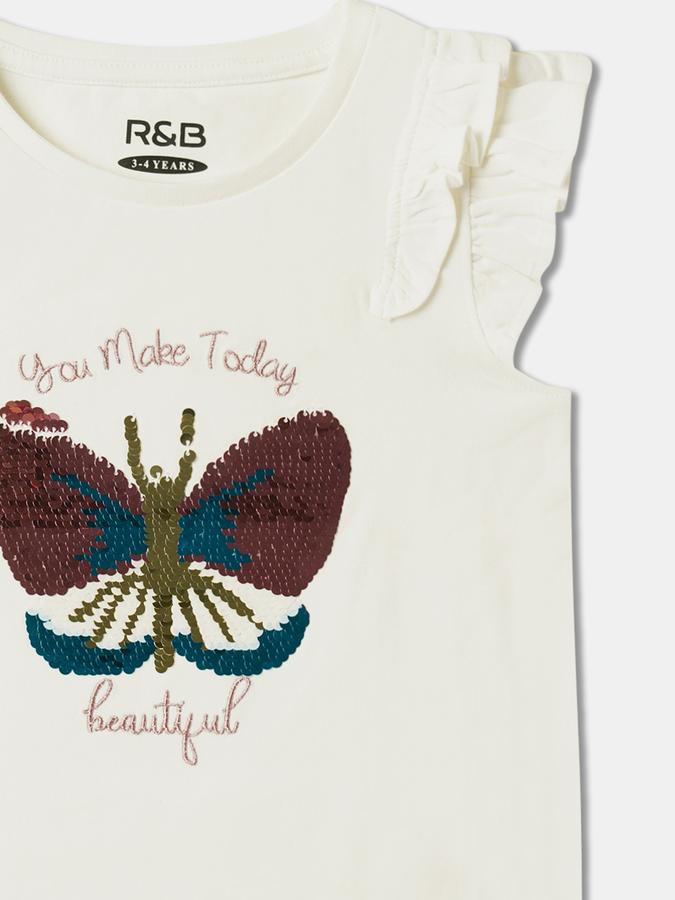 Girls Typographic Print Round-Neck Top image number 2