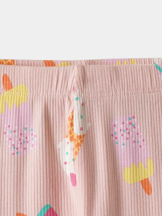 Girls Cotton Skinny Fit Elastic Waist Printed Leggings