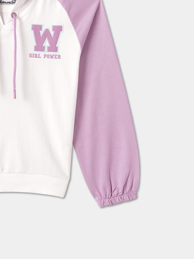 Girls Graphic Regular Fit Hooded SweaT-Shirt