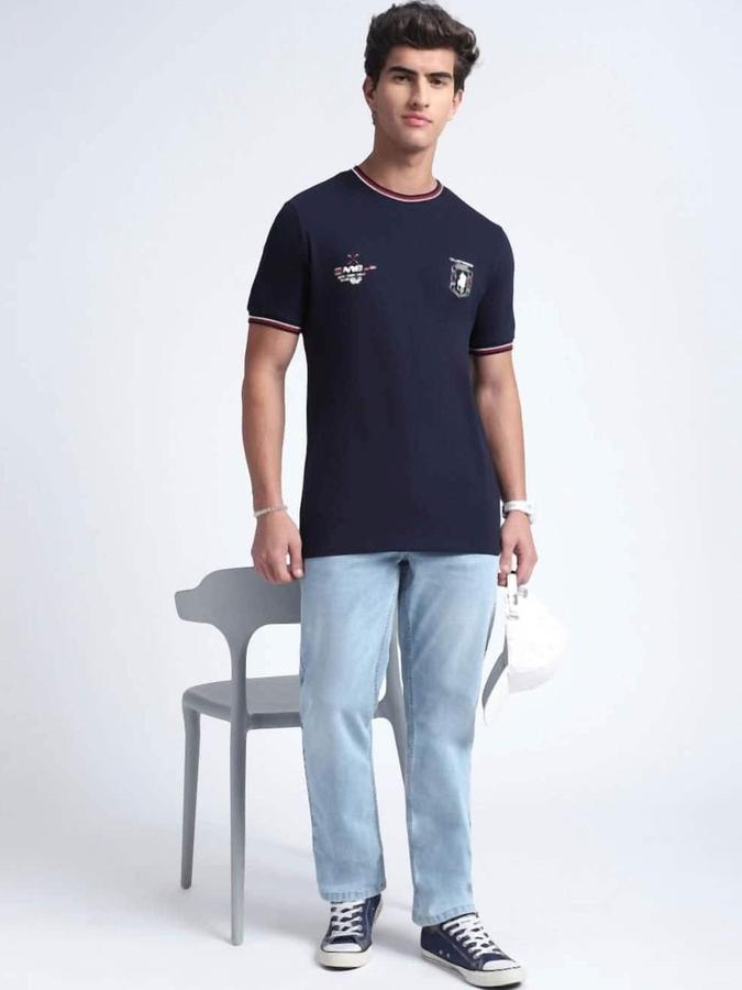 Men Cotton Regular Fit Crew Neck Graphic T-shirt