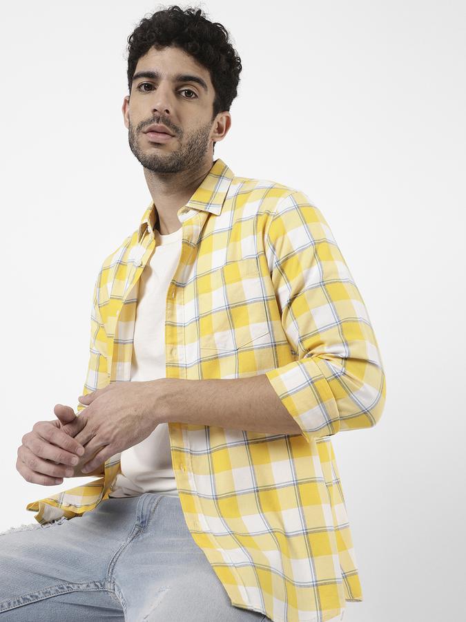 R&B Yellow Men Casual Shirts