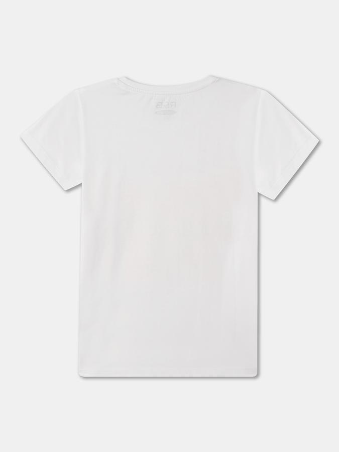 Girls Cotton Regular Fit Crew Neck Graphic T-shirt