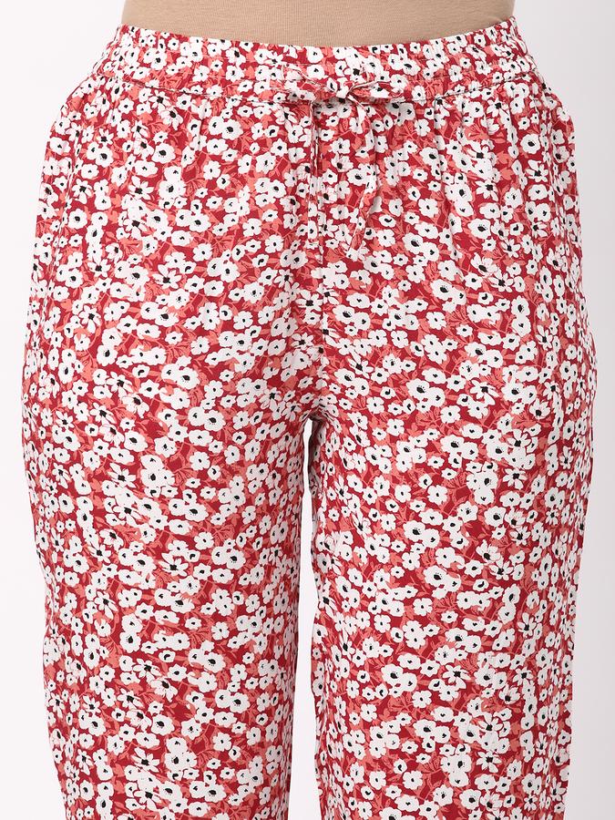 Women Rayon Regular Fit Drawstring Printed Capri Pants
