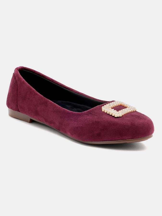 R&B Women Maroon Ballerinas image number 2