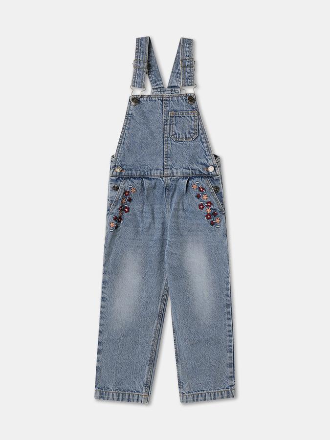 Dungaree For Girls Casual Printed Denim image number 3