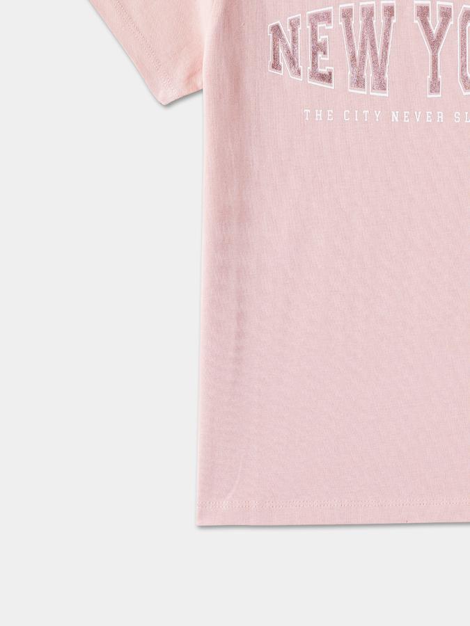 Typography Print T-Shirt with Crew Neck and Short Sleeves image number 3