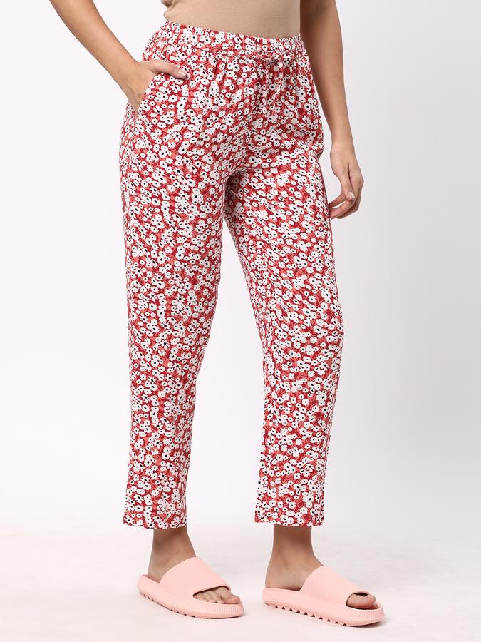 Women Rayon Regular Fit Drawstring Printed Capri Pants