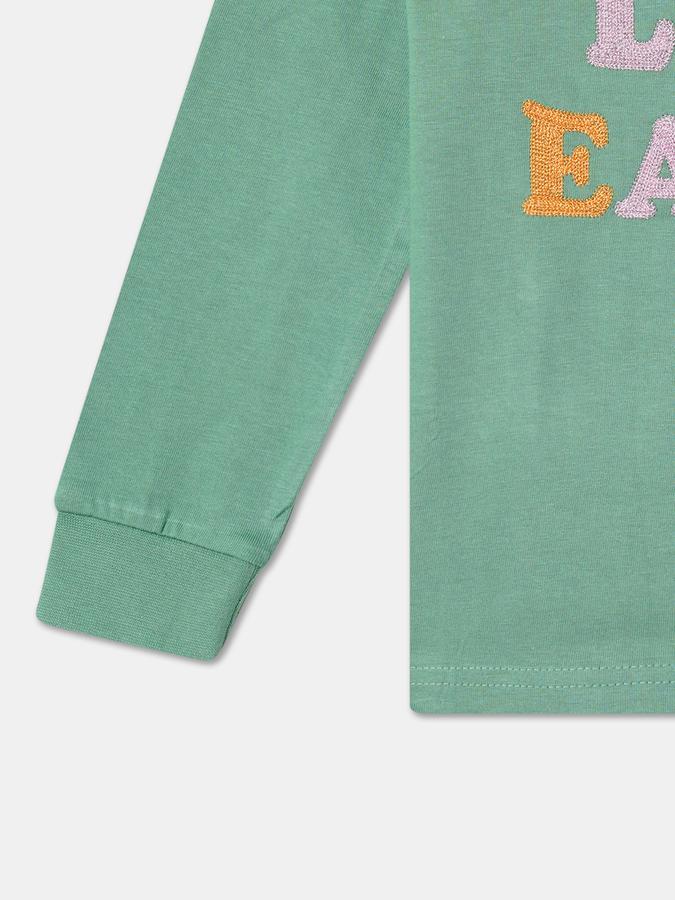 Boys Typographic Embroidered Regular Fit Crew-Neck T-Shirt image number 3