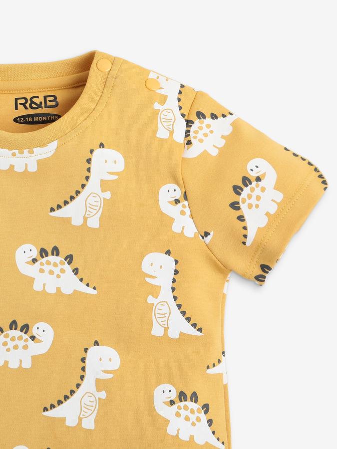 Boy Cartoon Print Shorts & T-Shirt Set image number 2