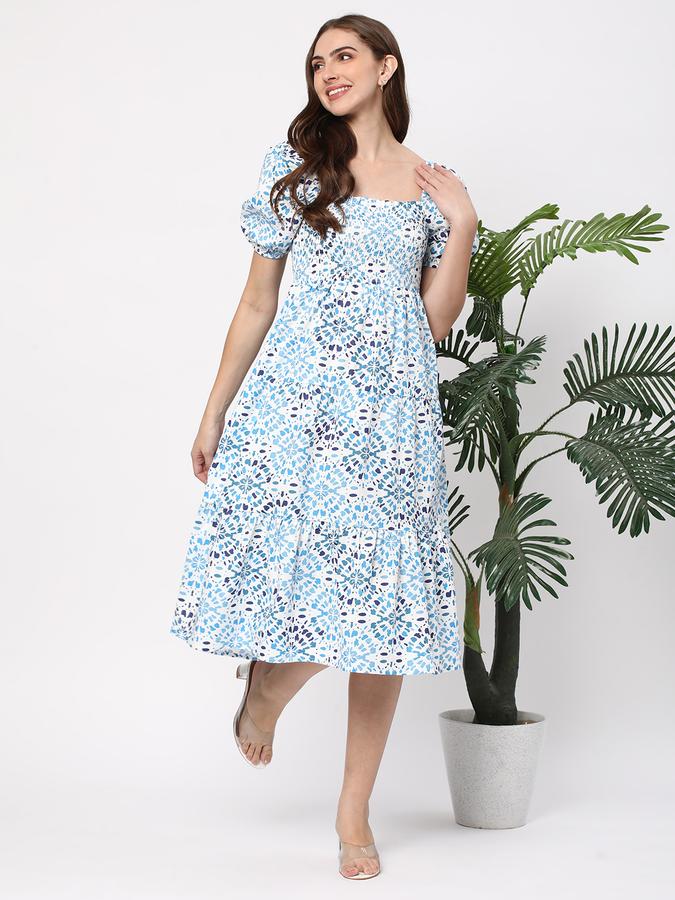 Floral Print A-Line Dress image number 1