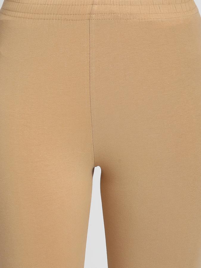 Women Cotton Elasticated Waist Full Length Solid Leggings