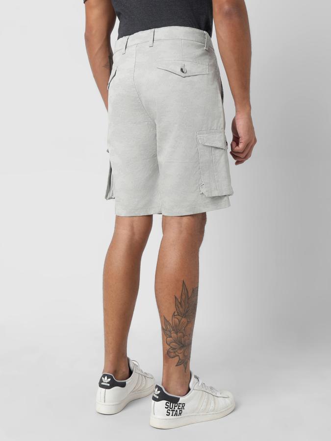 Boys Cotton Regular Fit Button Closure Clean Hem Shorts