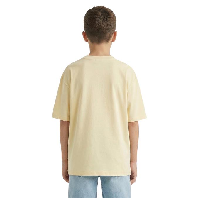 R&B Boy Yellow Cotton Printed Round Neck T-Shirt