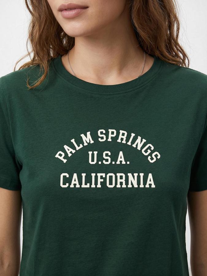 R&B Green Women Printed Short Sleeves Tshirt