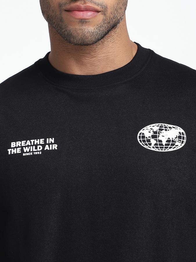 Men Cotton Relaxed Fit Crew Neck Graphic T-shirt