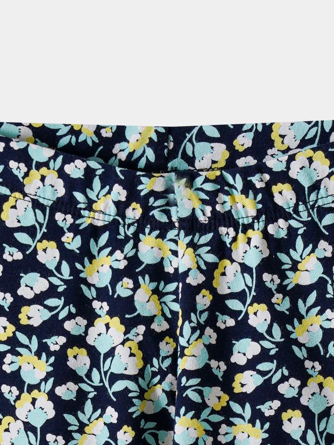 Girls Cotton Skinny Fit Elastic Waist Printed Leggings