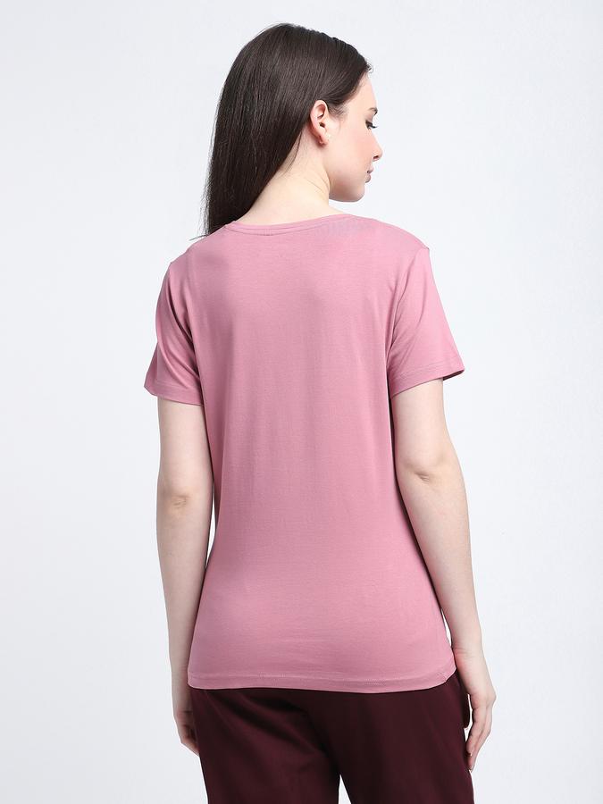 Women Cotton Blend Regular Fit V-Neck Solid T-shirt