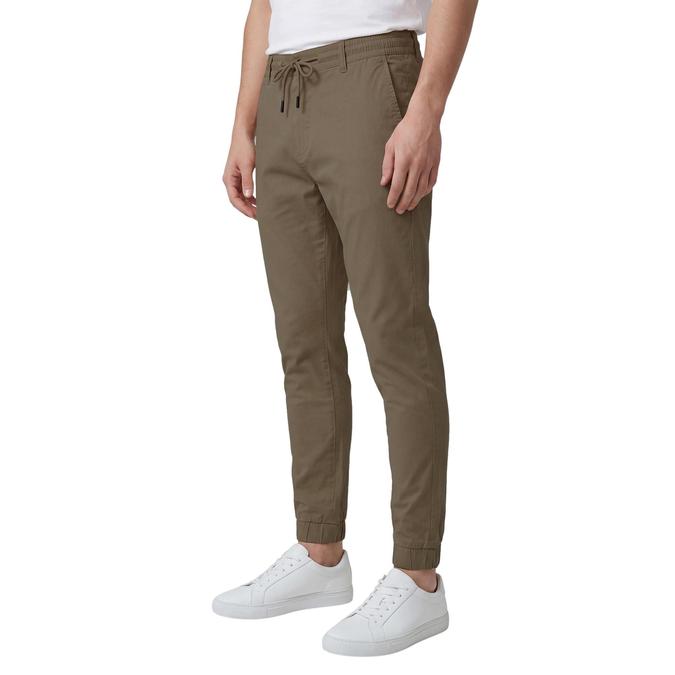 R&B Camel Brown Solid Men Regular Fit Trousers
