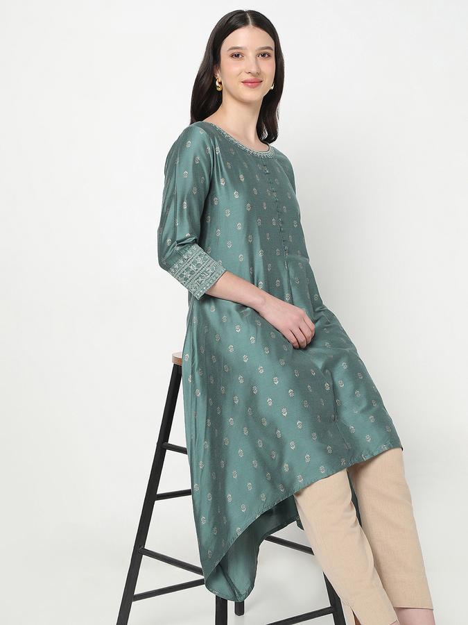R&B Women's Dusty Green Printed Kurta