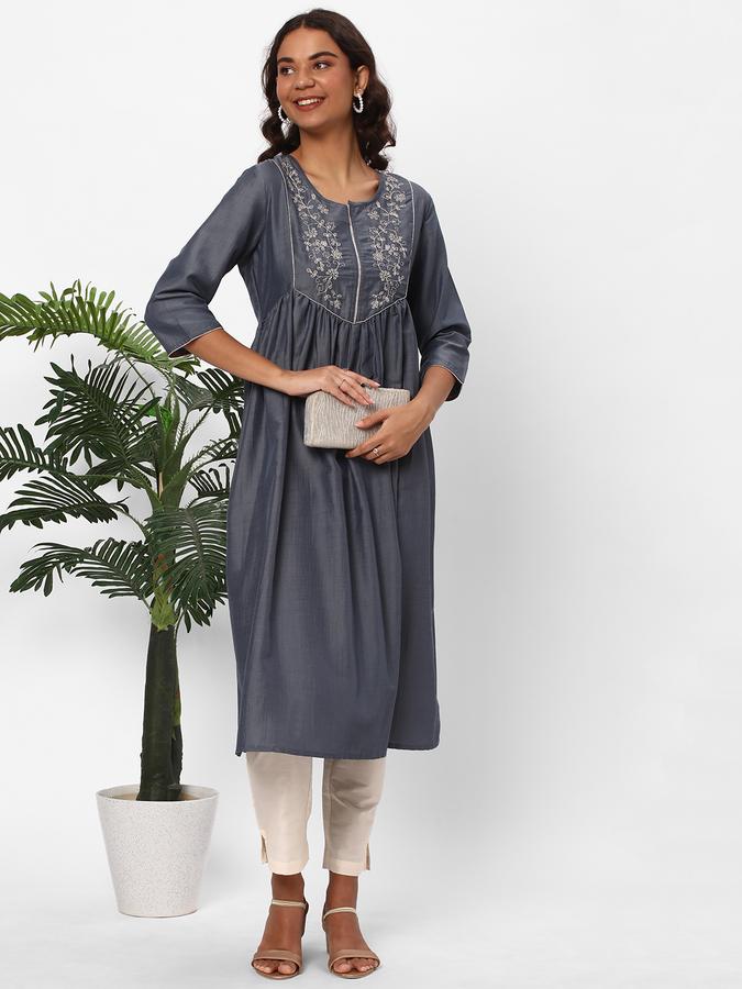 R&B Women Ethnic Wear Grey Kurtas image number 1