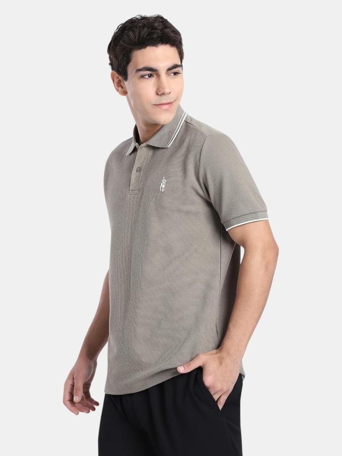 R&B Olive Solid Men Short Sleeve Polo T-shirt