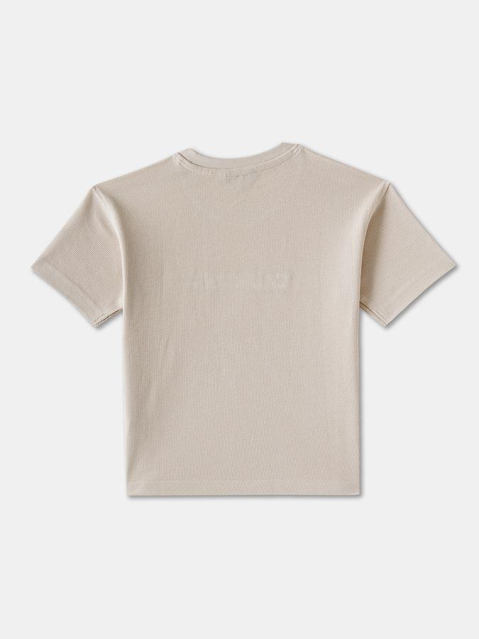 Boys Cotton Regular Fit Crew Neck Typographic Print T-shirt