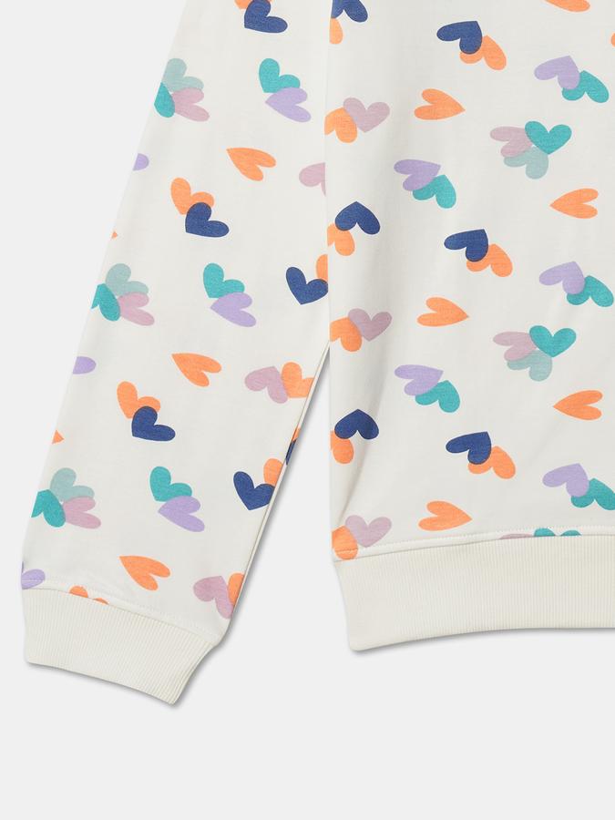 Girls Graphic Print Round-Neck Sweatshirt image number 3