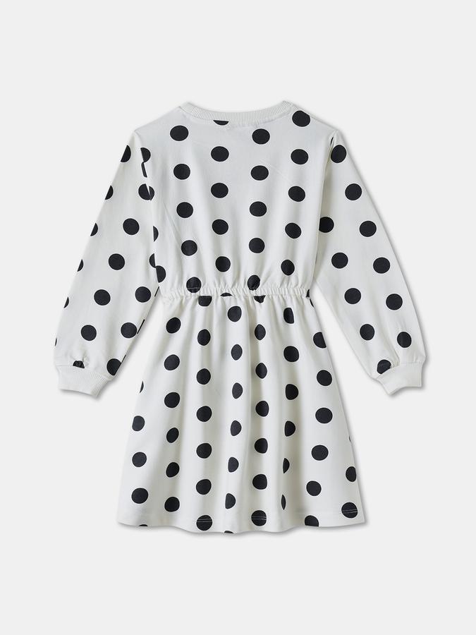 Girls Cotton Regular Fit Round Neck Printed Dress