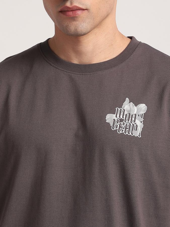 R&B Men's Dark Grey Printed T-Shirt