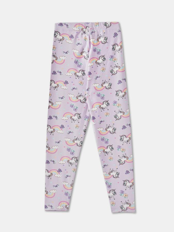 Girls Printed Slim Fit Elasticated Waist Legging